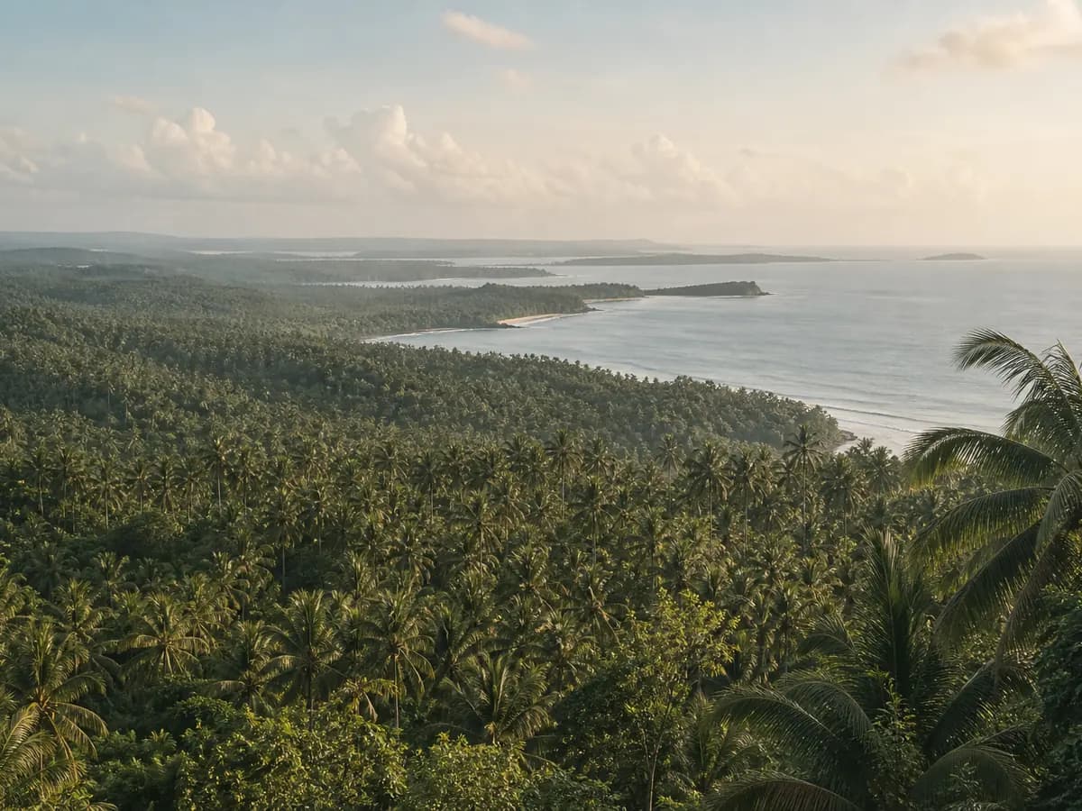 An island viewpoint over palms and coastline on a Siargao land tour