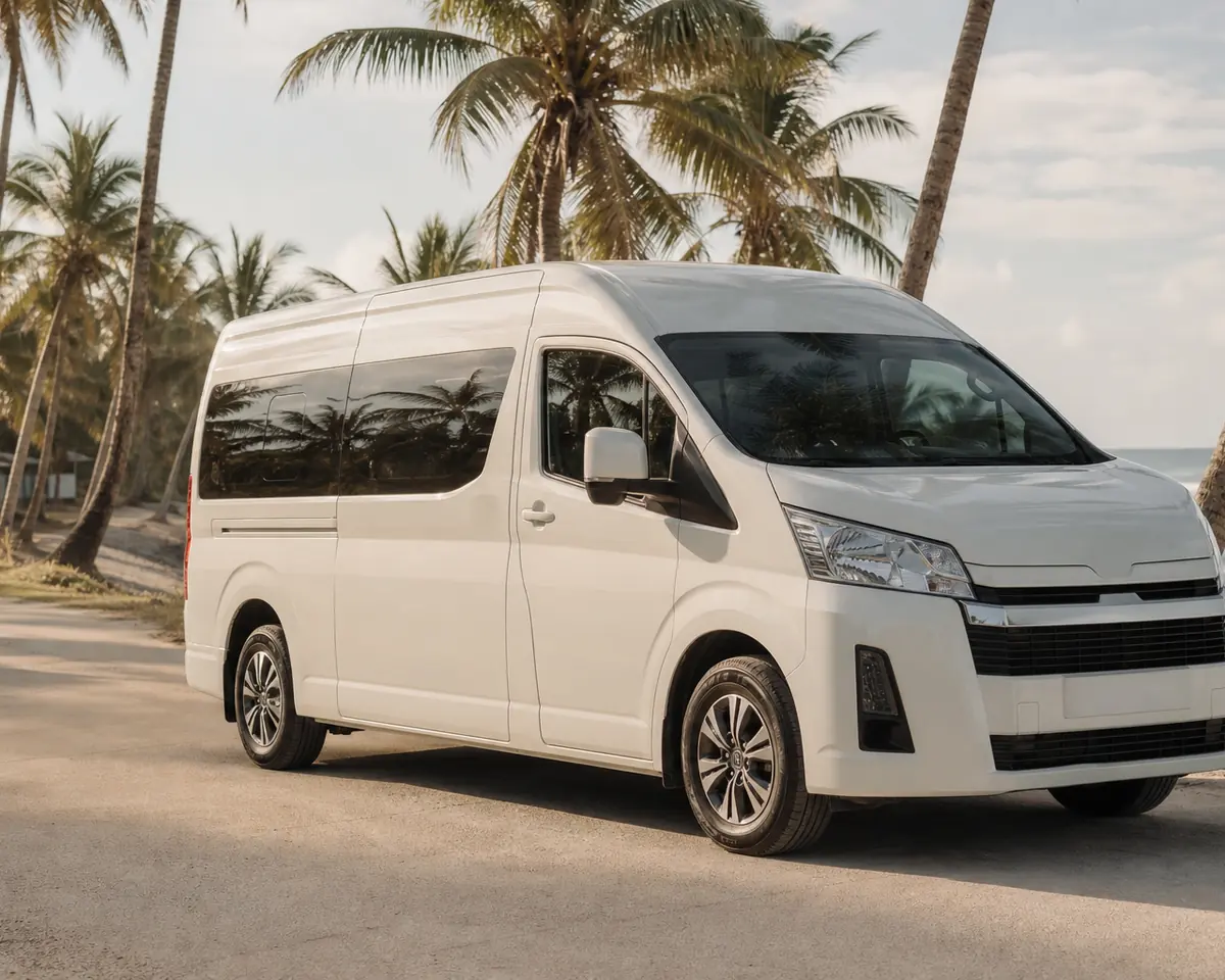 A private van with driver available to hire across Siargao